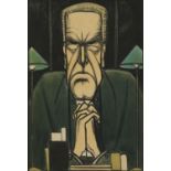 Edmond Xavier Kapp - Sir Ernest Pollock, Master of the Rolls, caricature lithograph in colour, The