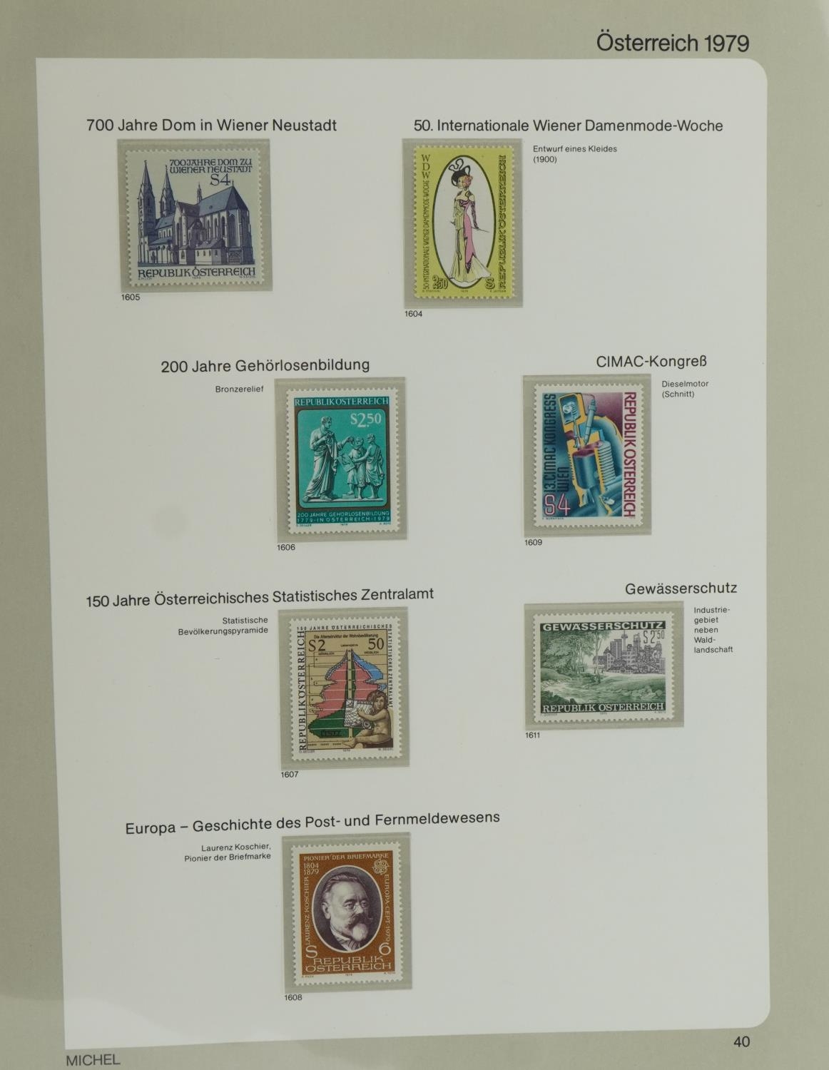 Collection of 20th century Austrian unmounted mint stamps arranged in an album : For further - Image 2 of 6