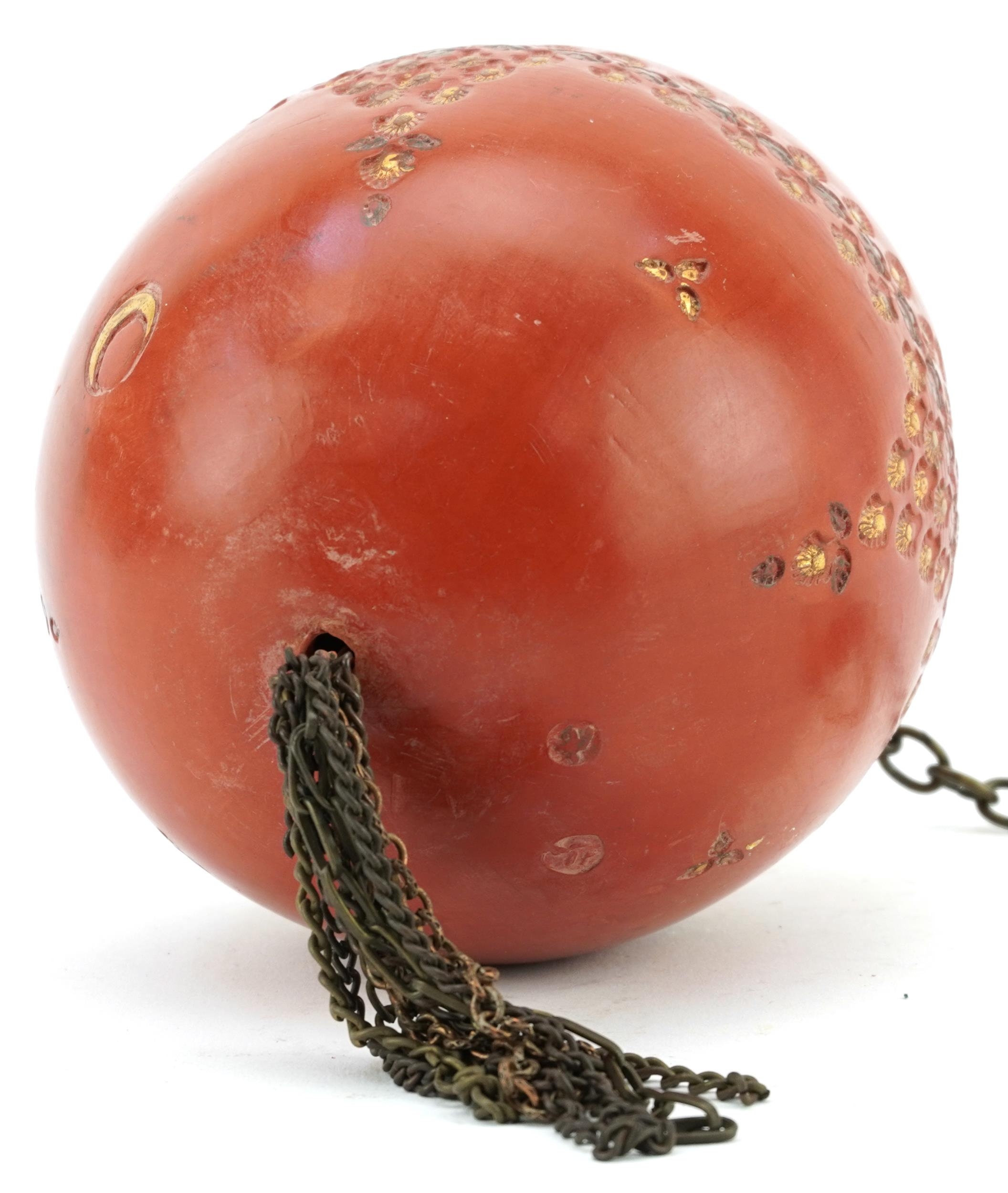 Turkish Ottoman Tophane hanging ball, 13.5cm high : For further information on this lot please visit - Image 3 of 3