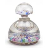 19th century millefiori glass paperweight scent bottle, 15cm high : For further information on