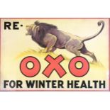 Oxo for Winter Health advertising poster, framed and glazed, 68.5cm x 45.5cm excluding the frame :