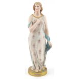 Copeland, Victorian parian porcelain figure of Beatrice wearing a dress, hand painted with