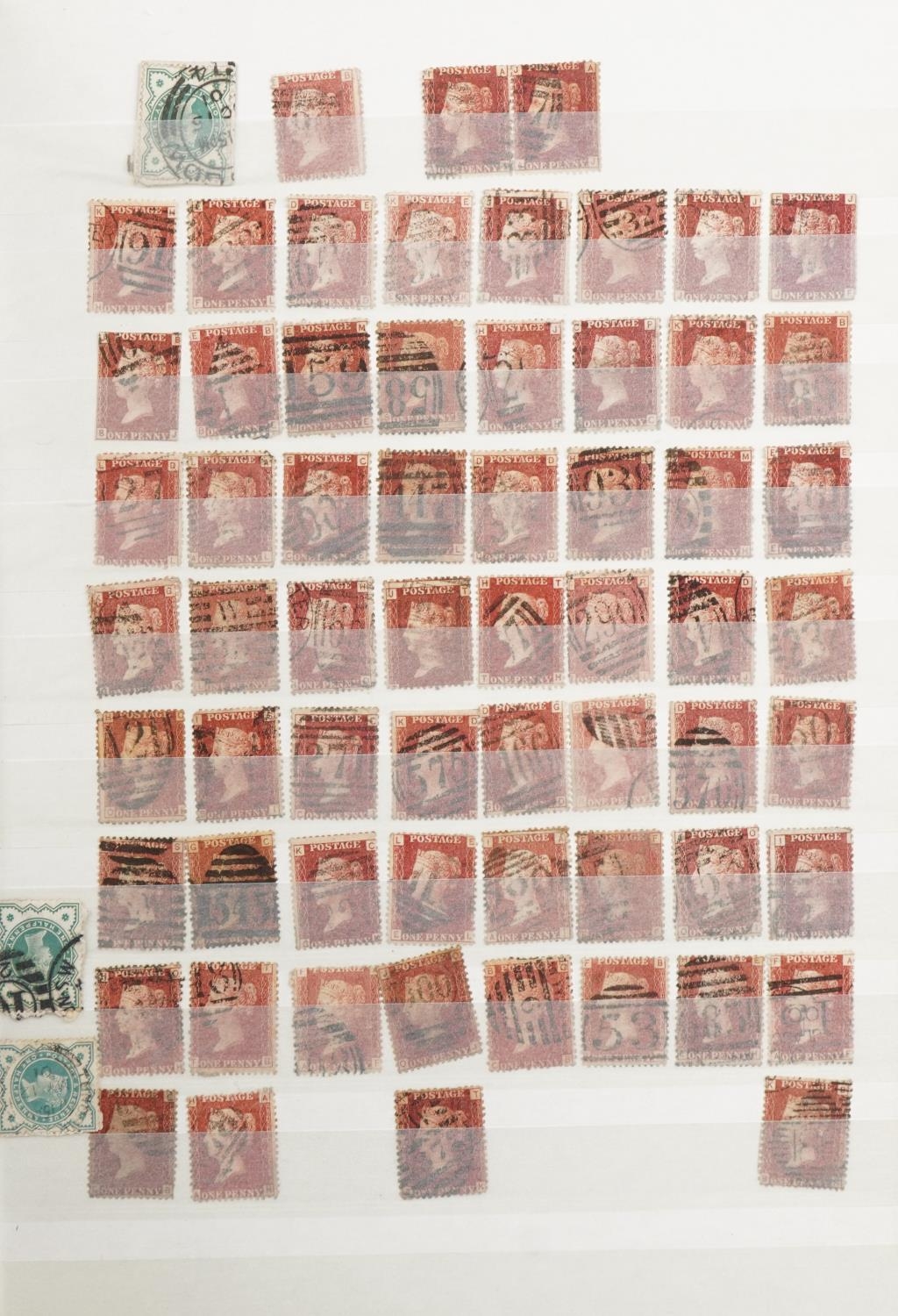 Collection of Victorian and later stamps arranged in a stock book including Penny Reds, Jubilee