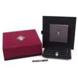 Parker Snake fountain pen with silver overlay, 18k gold nib, fitted case and box together with