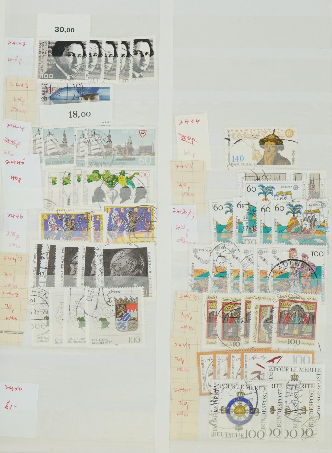 Collection late 20th and early 21st century German stamps arranged in a stock book : For further - Image 4 of 6