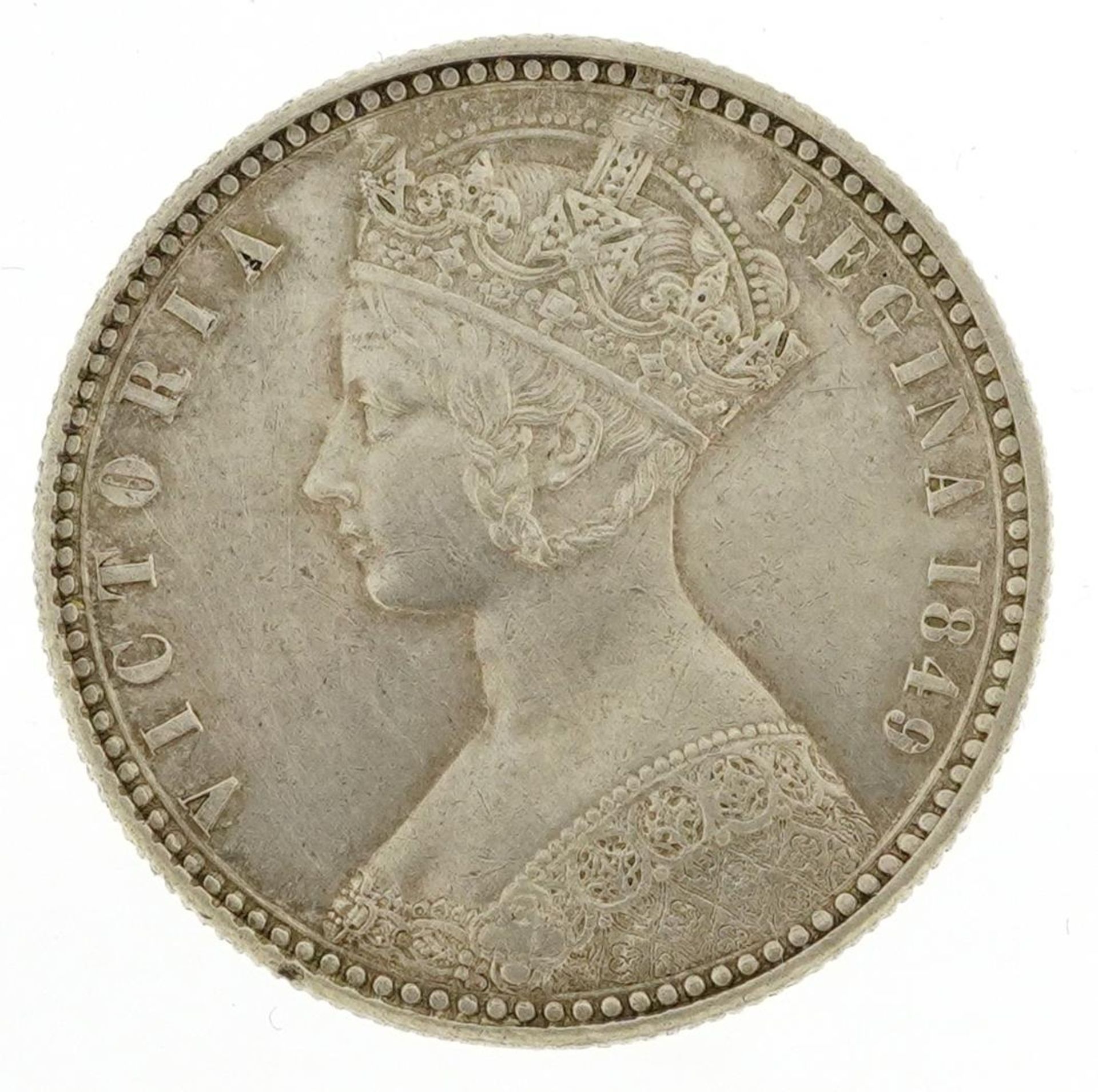 Victorian 1849 Godless florin : For further information on this lot please visit Eastbourneauction. - Image 2 of 3