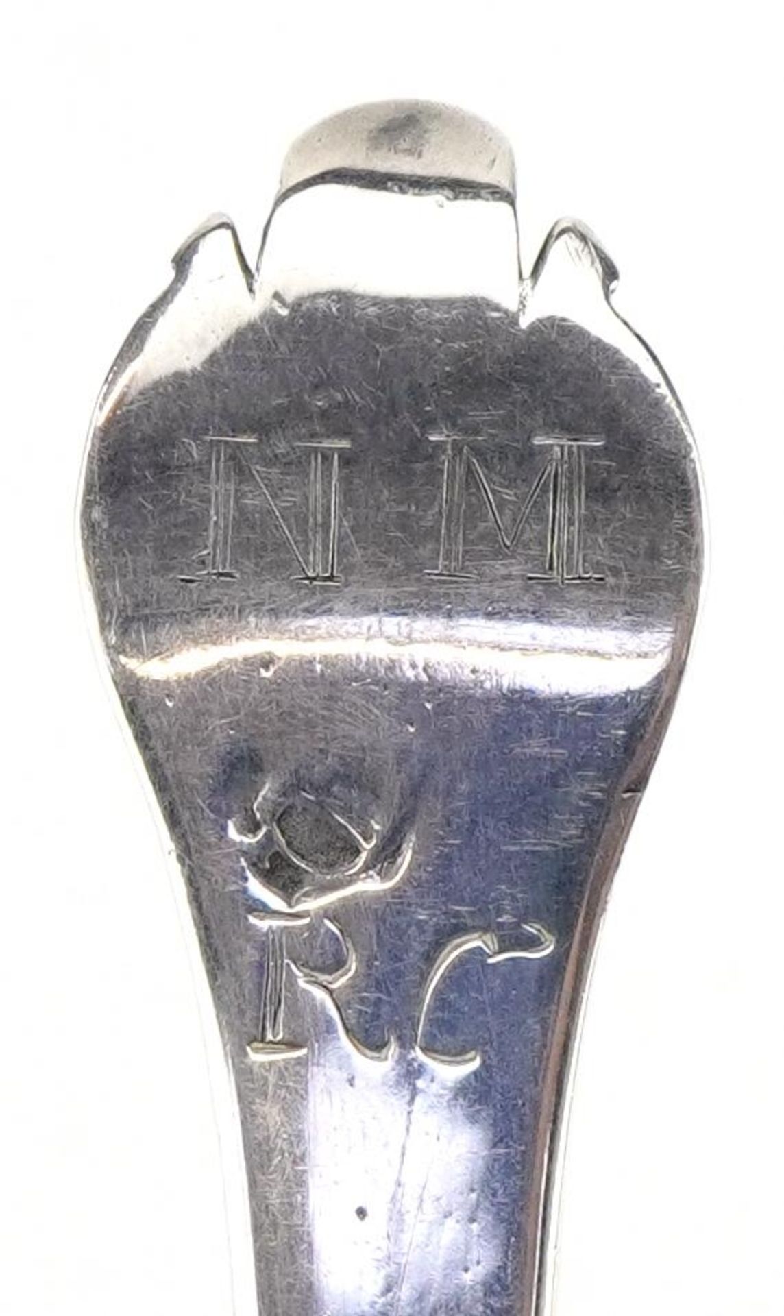John King, Charles II silver trefid spoon with rat's tail and scratched initials N M over R C, - Image 3 of 4