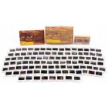 Tour of The Holy Land a hundred coloured glass slides with tape commentary and box, 18.5cm wide :