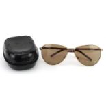 Pair of ladies Gucci foldable sunglasses with case : For further information on this lot please