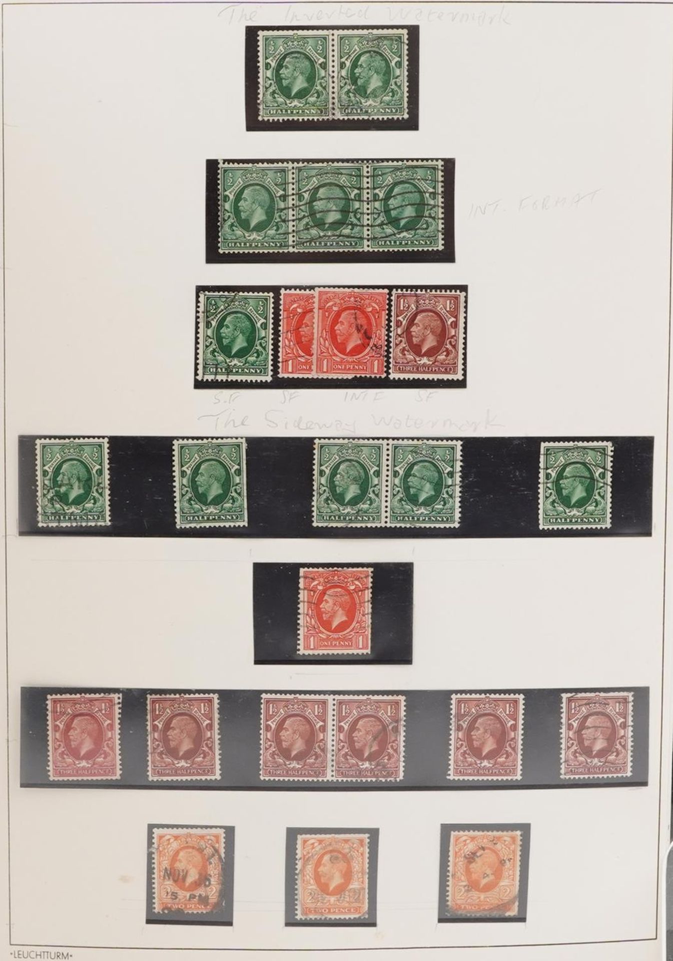 British George V stamps arranged in an album including Seahorses up to ten shillings, blocks and - Image 8 of 11