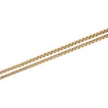 9ct gold box link necklace, 40cm in length, 3.0g : For further information on this lot please