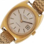 Longines, ladies gold plated automatic wristwatch with date aperture, the case 25mm wide : For