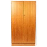 Mid century G Plan E Gomme teak two door wardrobe with fitted interior retailed by Grange, 171cm H x