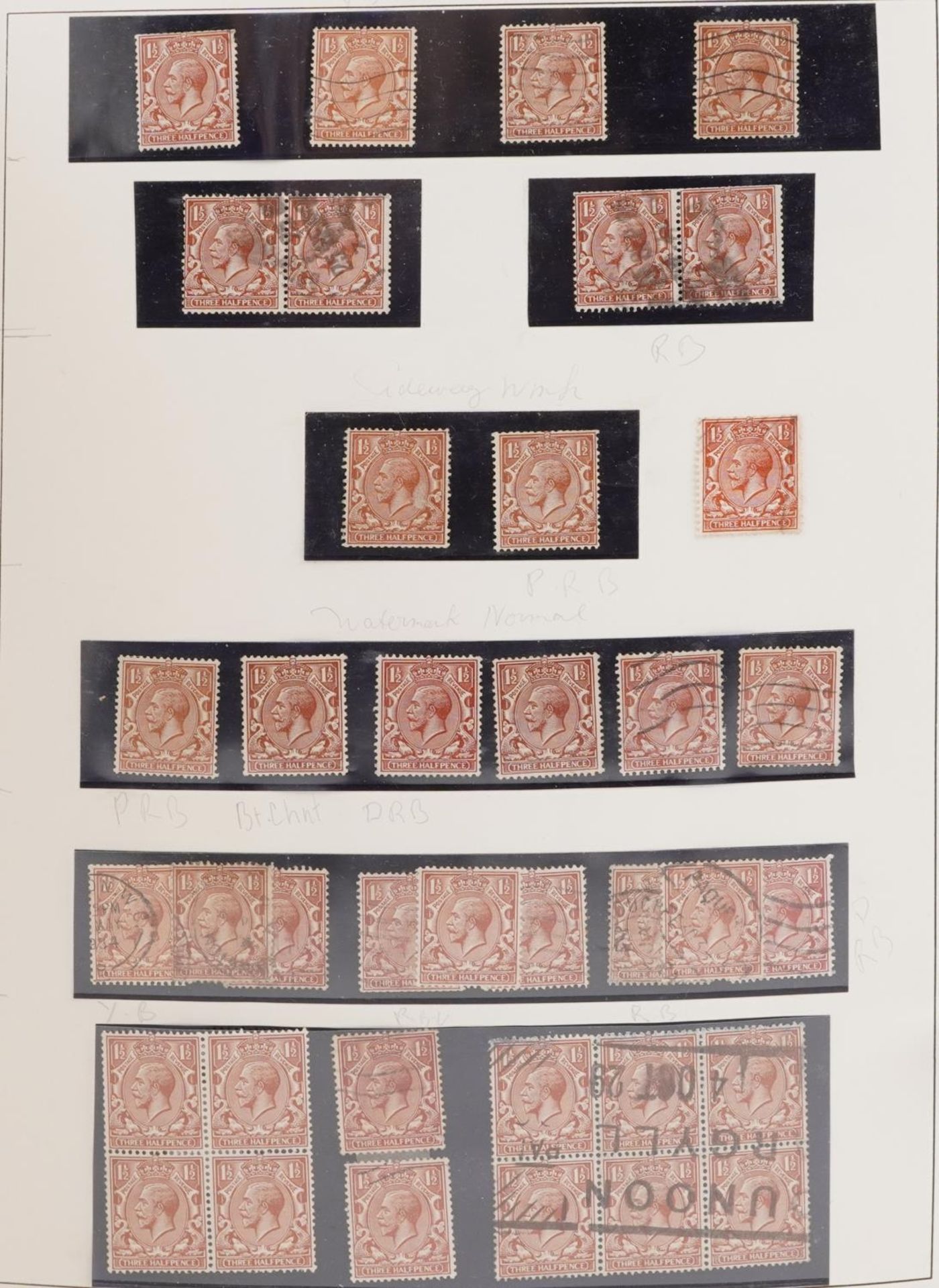 British George V stamps arranged in an album including Seahorses up to ten shillings, blocks and - Bild 7 aus 11