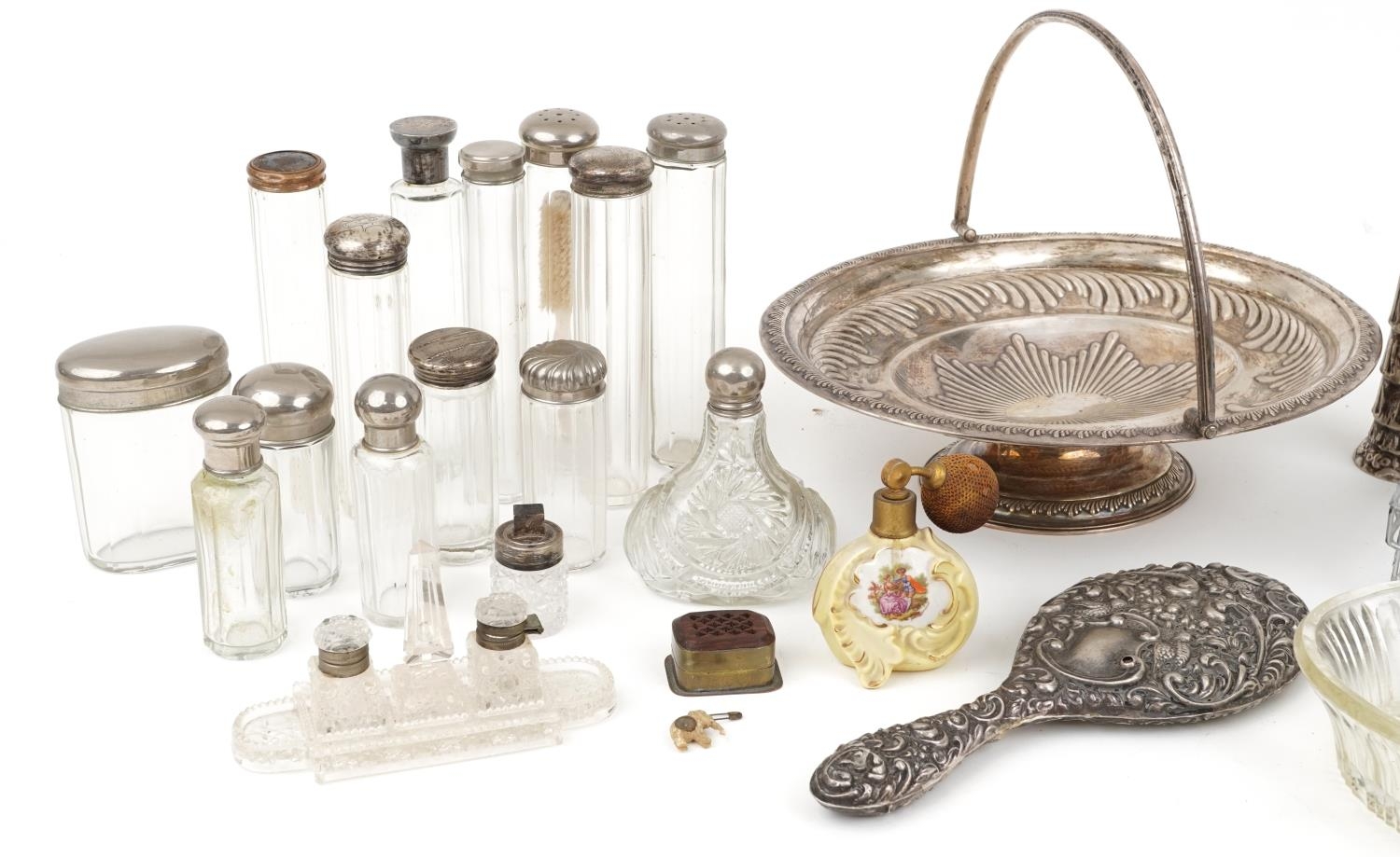 Edwardian and later silver, silver plate and sundry items including vanity jars, some with silver - Image 2 of 3