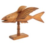 Pitcairn Island carved souvenir treen flying fish made by Lancy Christian, 34.5cm in length : For