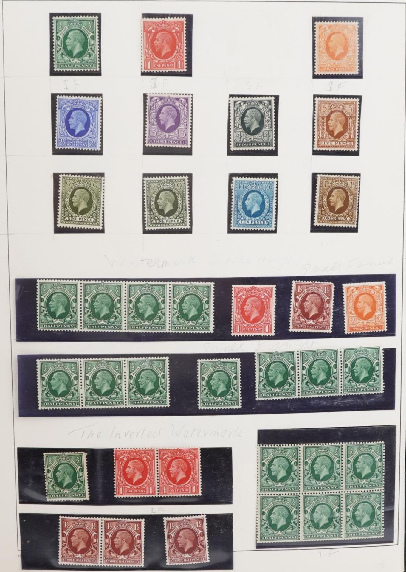 British George V stamps arranged in an album including Seahorses up to ten shillings, blocks and - Bild 5 aus 11