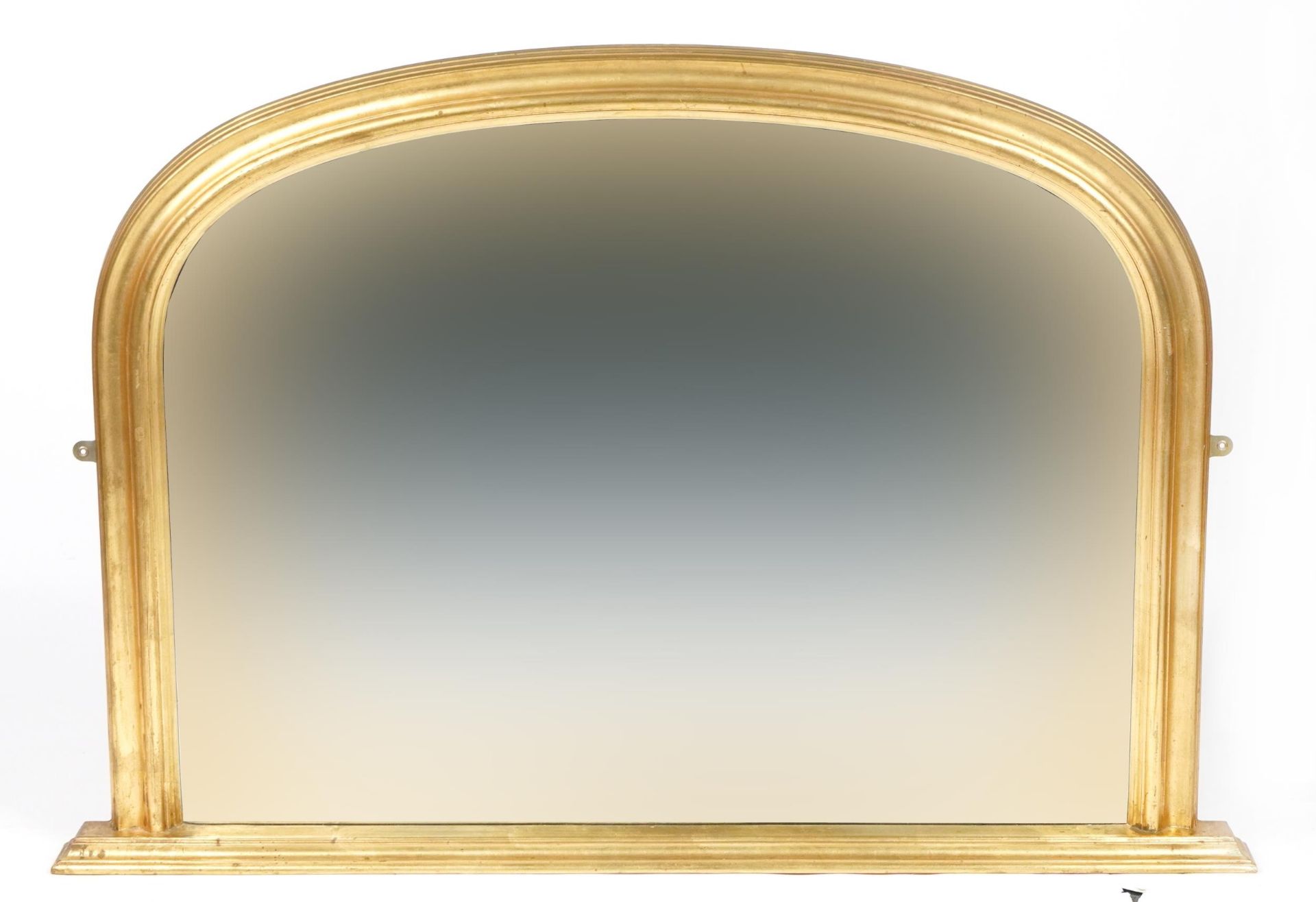 Gilt framed overmantle mirror, 107cm x 74cm : For further information on this lot please visit