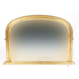 Gilt framed overmantle mirror, 107cm x 74cm : For further information on this lot please visit