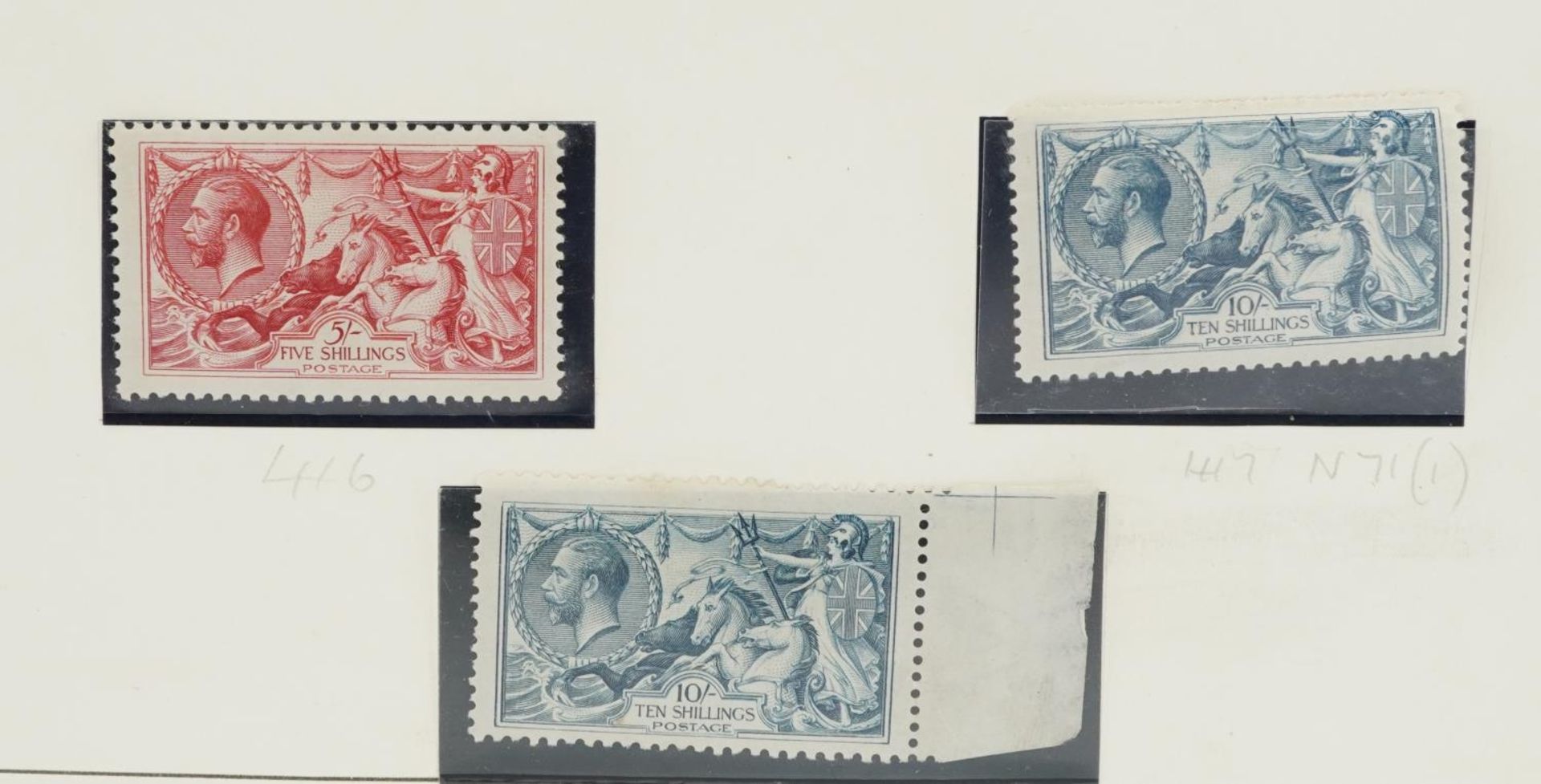 Seven 1918-1930 mint Seahorse stamps up to ten shillings : For further information on this lot - Image 3 of 3