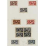 Eleven mint and used Seahorse stamps up to ten shillings including block of four : For further