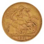 Queen Victoria 1891 gold sovereign : For further information on this lot please visit