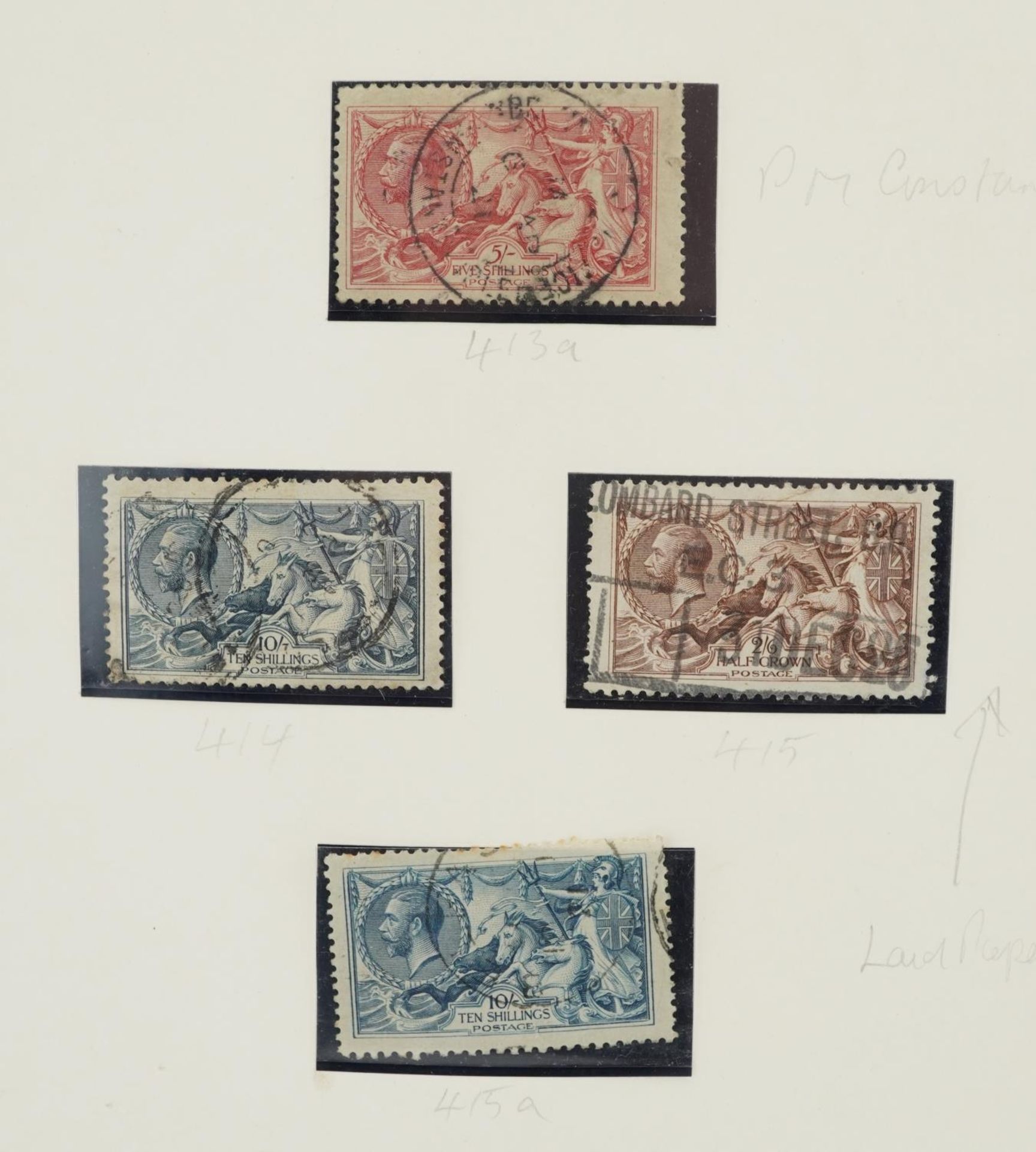 Fifteen various Seahorse stamps up to ten shillings including block of two : For further information - Image 3 of 7