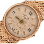Rotary, ladies 9ct gold wristwatch with 9ct gold strap, total weight 17.2g : For further information