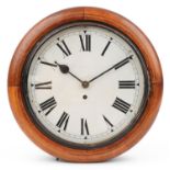 Victorian style mahogany wall clock with painted dial, indistinctly inscribed Chandler Margate, 40.