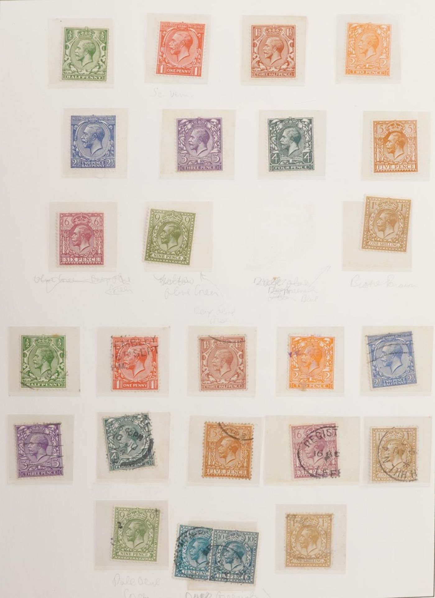 British George V stamps arranged in an album including Seahorses up to ten shillings, blocks and - Image 3 of 11