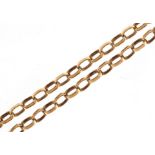 9ct gold Belcher link necklace, 42cm in length, 1.7g : For further information on this lot please