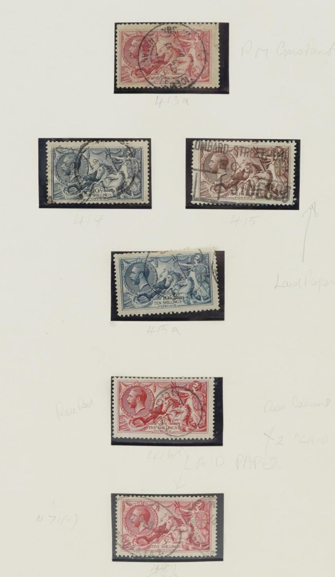 Fifteen various Seahorse stamps up to ten shillings including block of two : For further information - Image 2 of 7