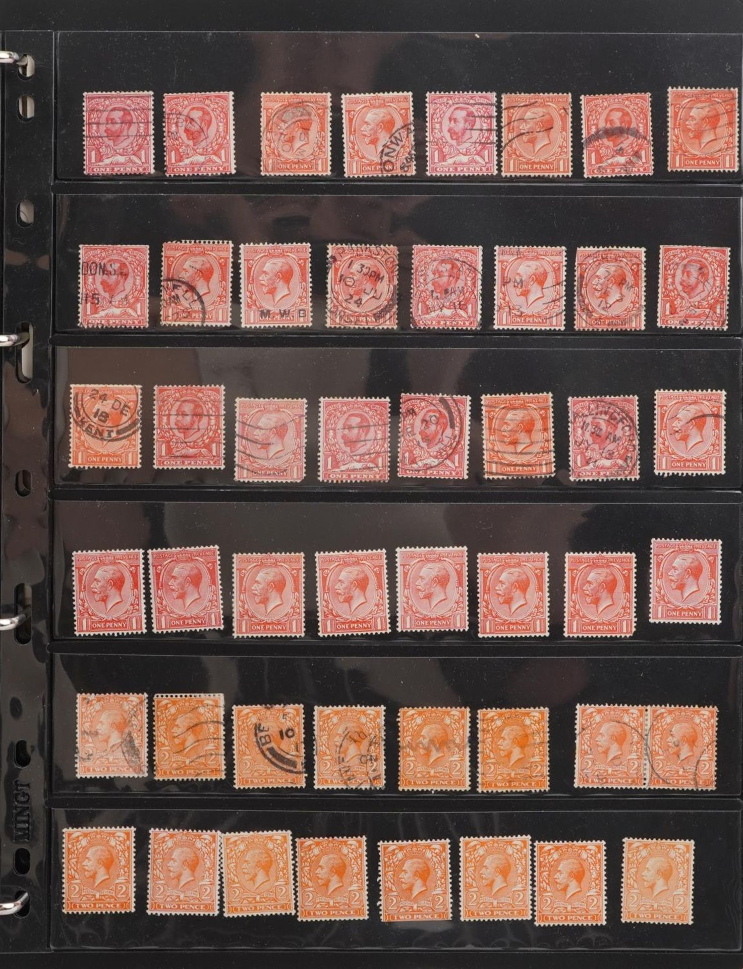 British George V stamps arranged in an album including Seahorses up to ten shillings, blocks and - Image 2 of 11