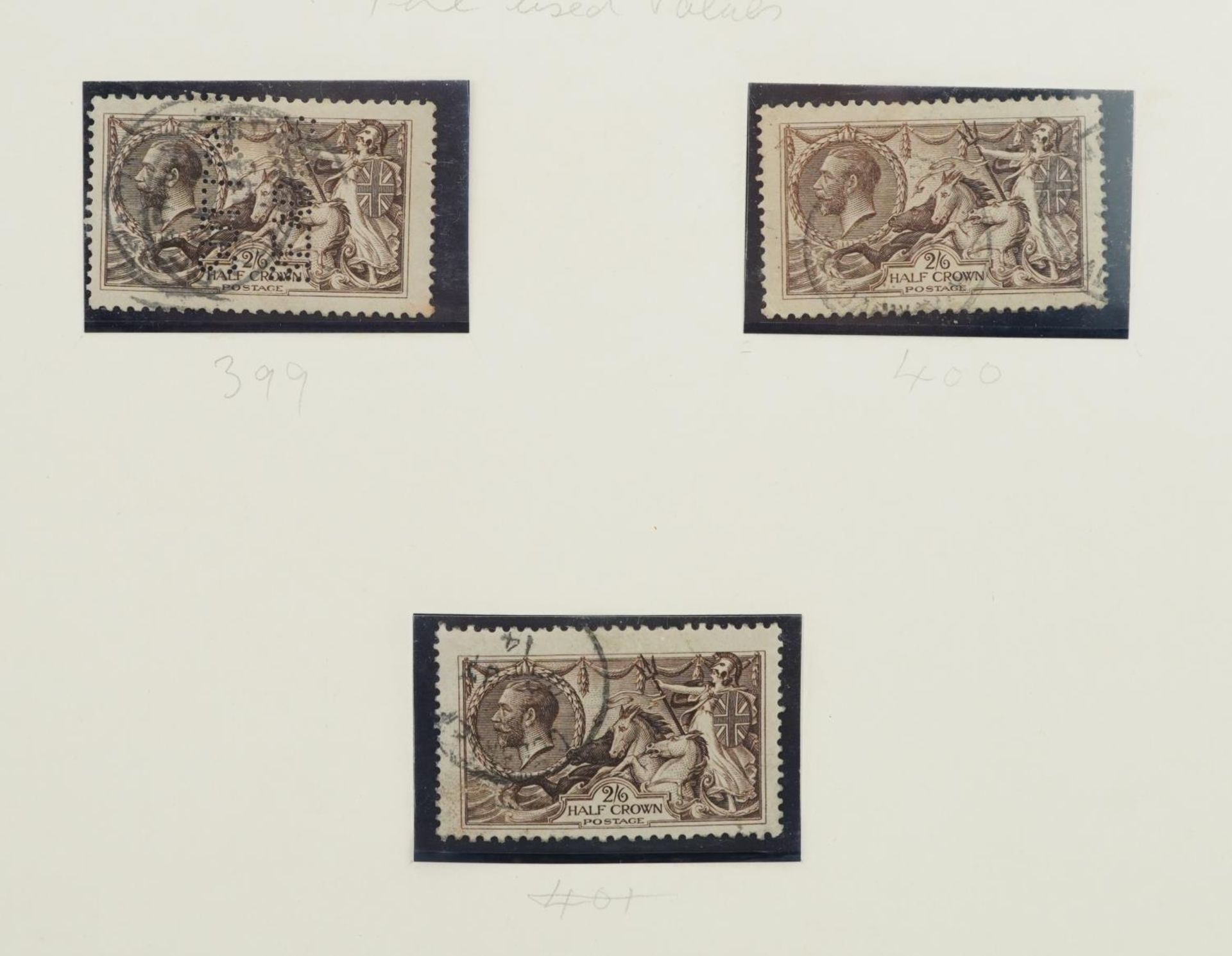 Six 1913 Seahorse stamps up to one pound : For further information on this lot please visit - Bild 2 aus 3