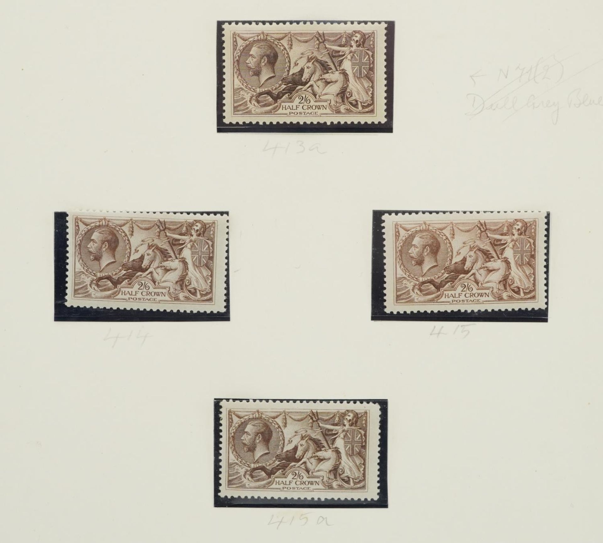 Seven 1918-1930 mint Seahorse stamps up to ten shillings : For further information on this lot - Image 2 of 3