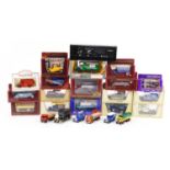 Collection of diecast vehicles, some with boxes, predominantly Models of Yesteryear advertising vans