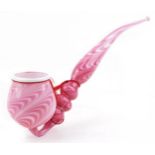 Large Murano glass smoking pipe with combed decoration, 46cm in length : For further information