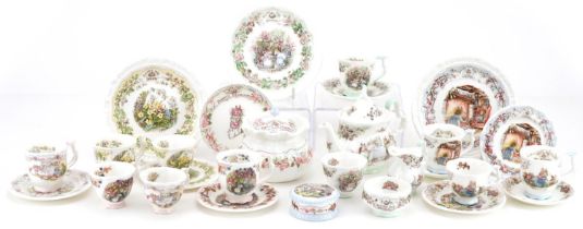 Royal Doulton Bramley Hedge teaware including miniature teapot and cups with saucers decorated