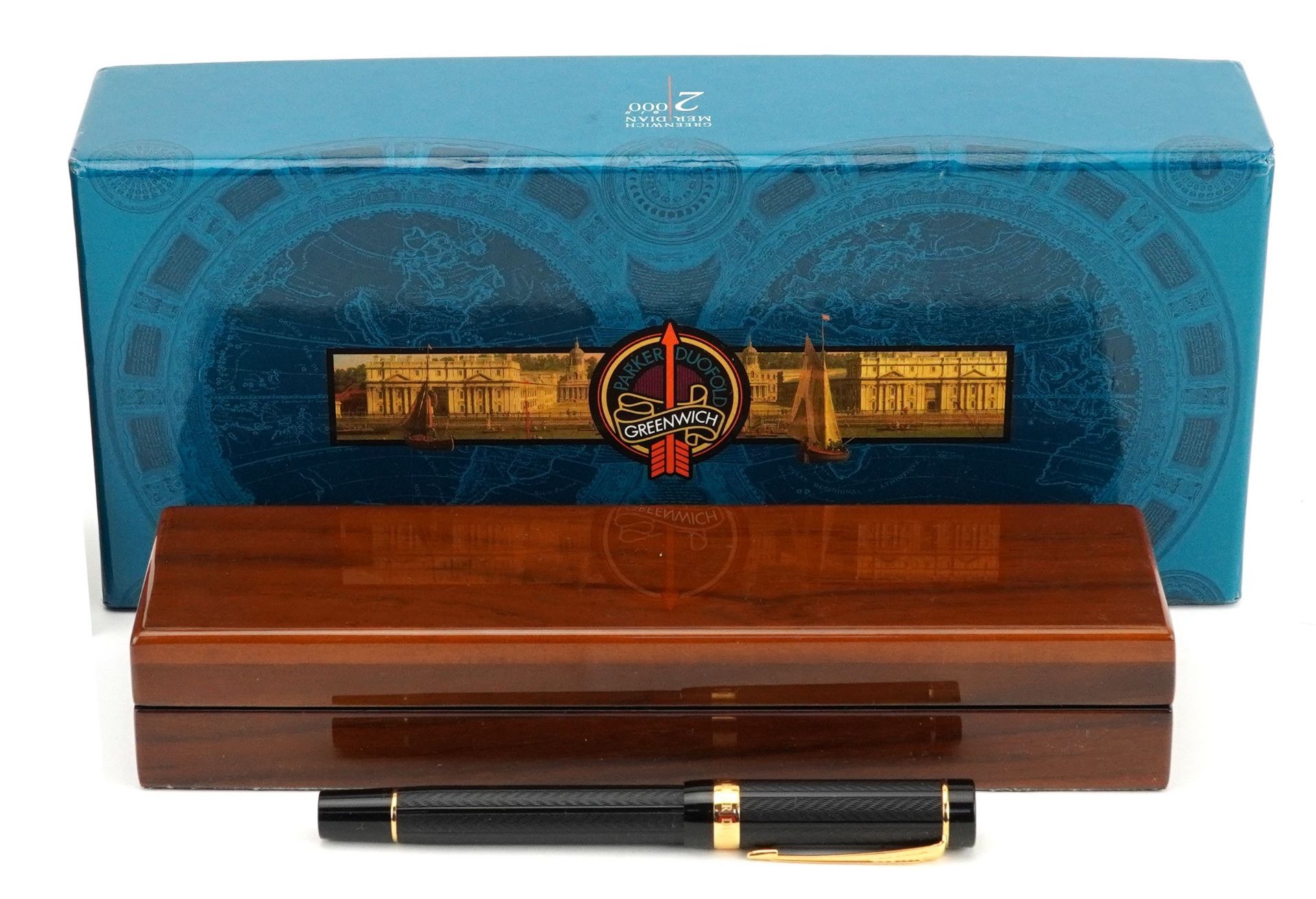 Parker Duofold Greenwich Meridian ballpoint pen with fitted case and box : For further information - Image 2 of 5