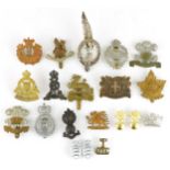 Military interest cap badges including City of London Volunteer Corps, Royal Berkshire, Fear