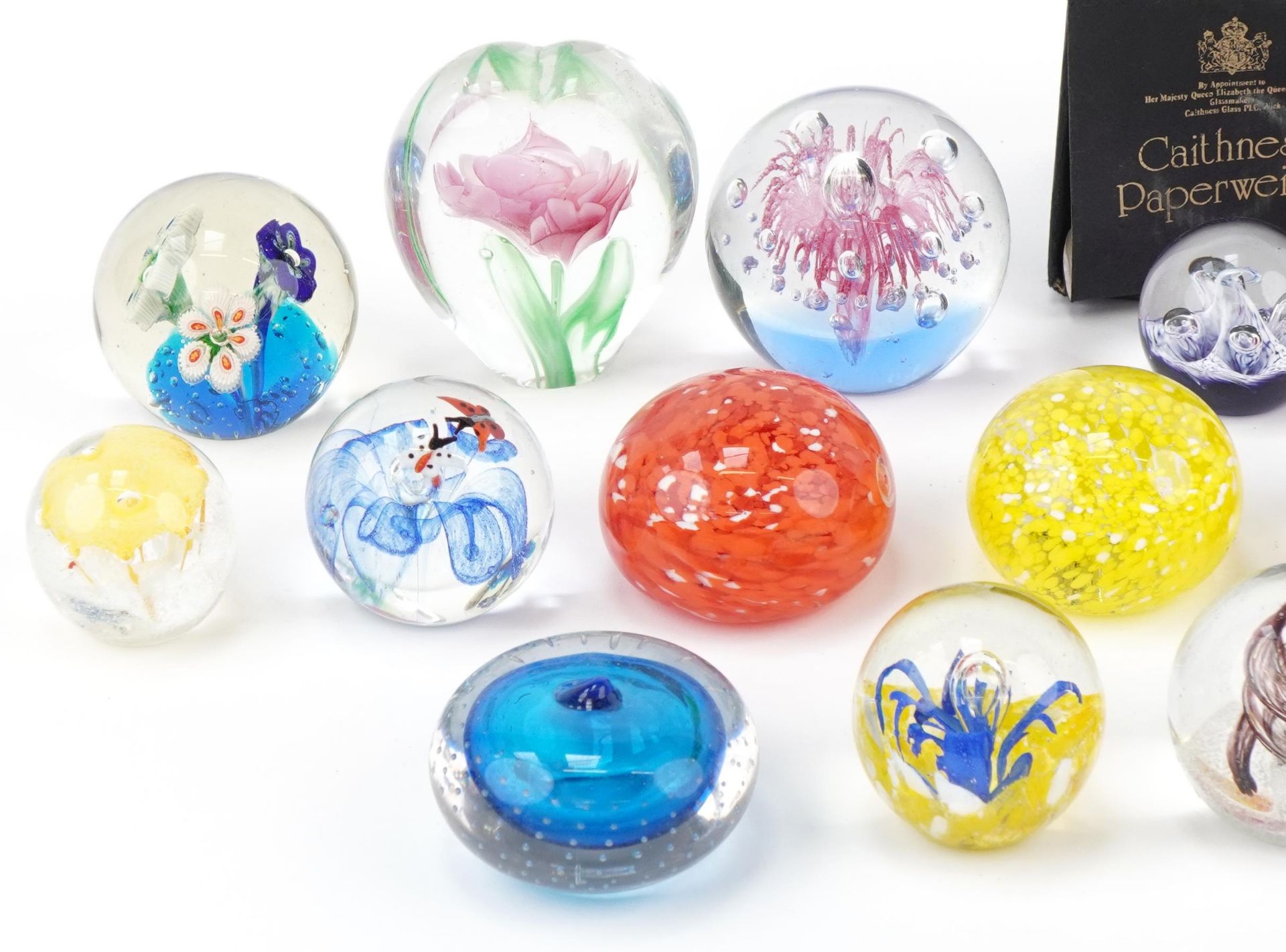 Twenty colourful glass paperweights, one with box, including Caithness Moonflower, Whitefriars and - Image 2 of 4