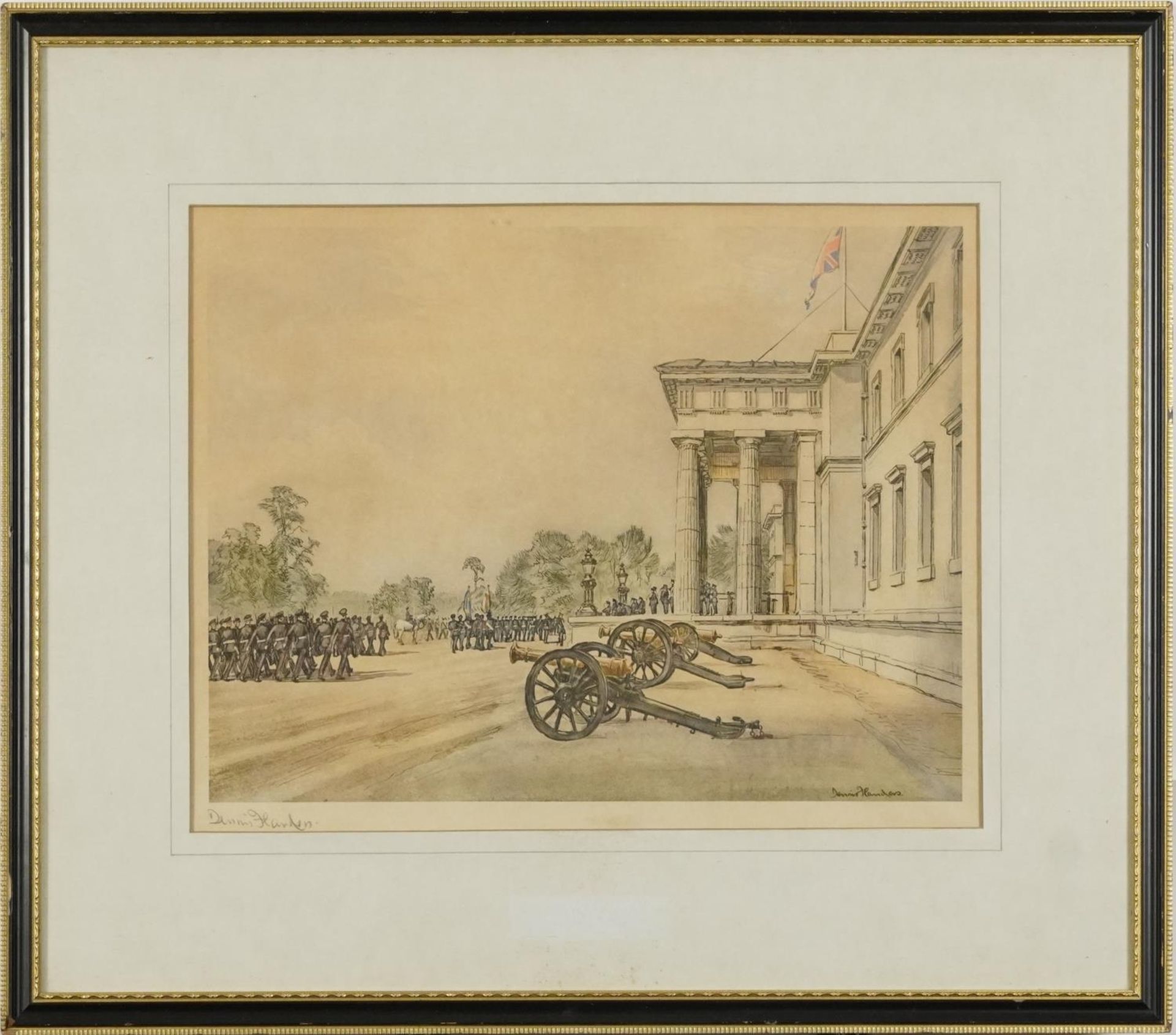 Dennis Flanders - Military Parade St James London, pencil signed print in colour, presentation - Image 2 of 6