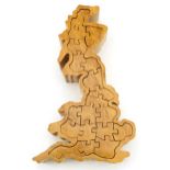 Good quality wooden 3D jigsaw puzzle map of the British Isles, 23cm high : For further information