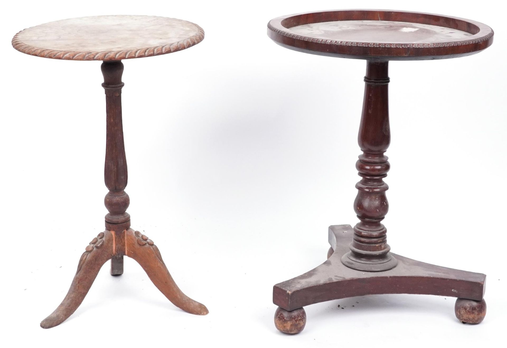 Regency turned mahogany tripod table and one other, the largest 74cm high x 55cm in diameter : For - Image 3 of 3