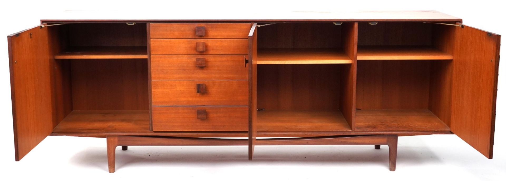 Kofod Larsen for G Plan, mid century teak Danish range sideboard with three cupboard doors and six - Image 3 of 4