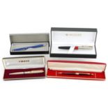 Four pens and pencils with boxes including a Parker Frontier : For further information on this lot