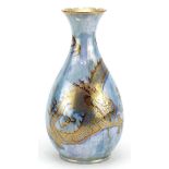 Daisy Makeig-Jones for Wedgwood, ordinary luster vase hand painted and gilded with a dragon