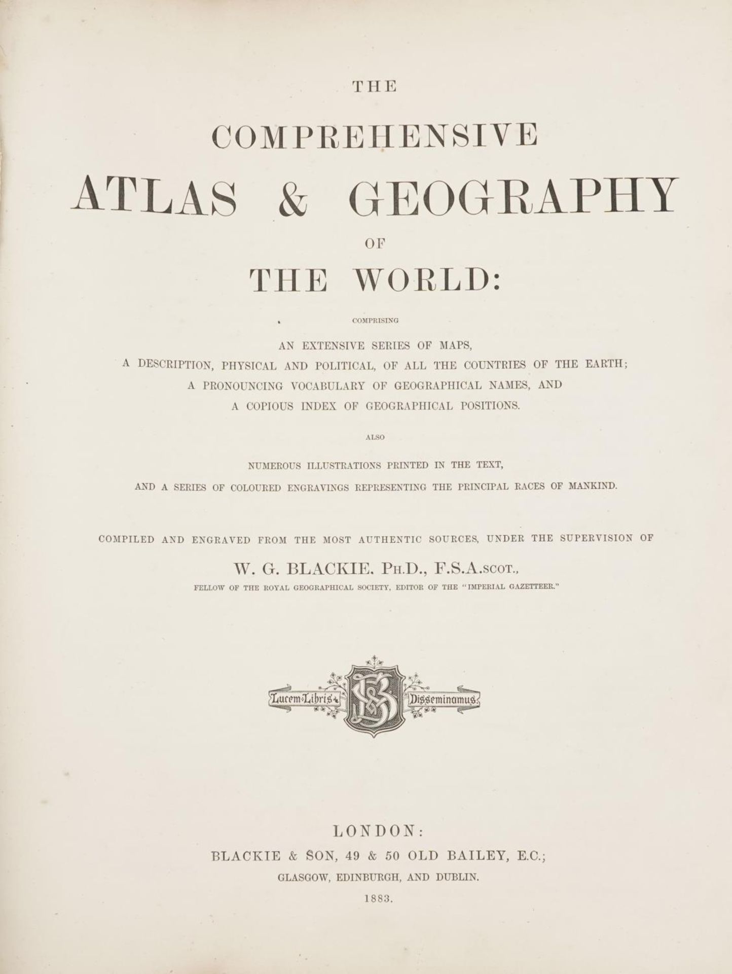 The Comprehensive Atlas & Geography of the World, hardback book with maps and plates by W G Blackie, - Bild 3 aus 9