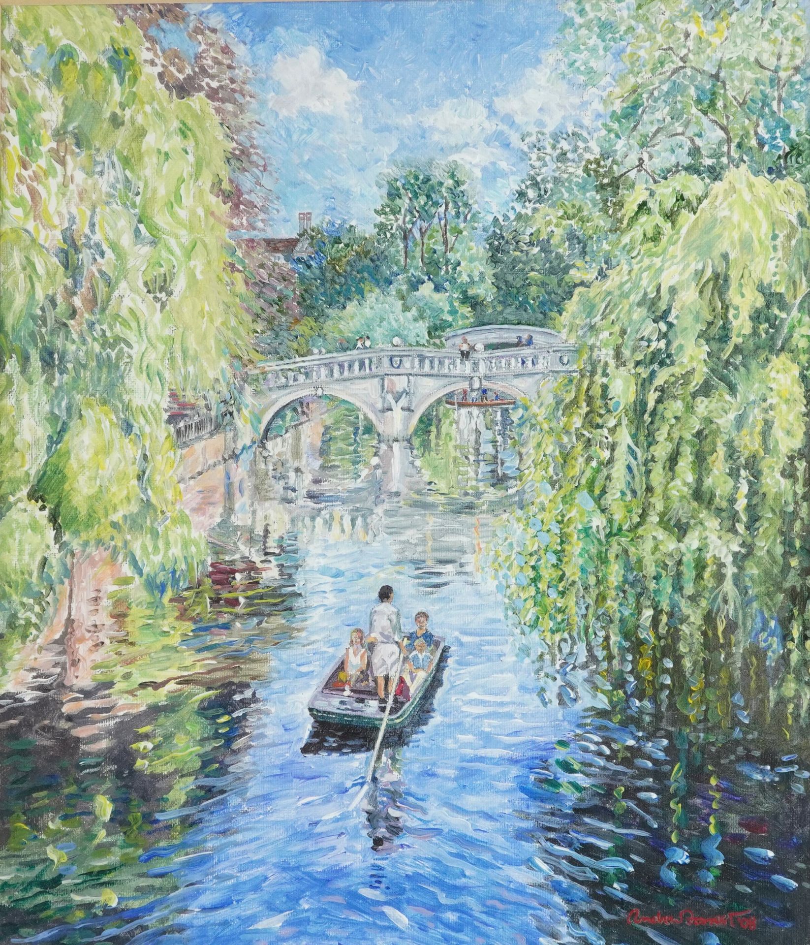 Andrew G Forrest - Charlestan: Forwards Duncan Grant Studio and Punting on the Cam, two acrylics, - Image 7 of 10