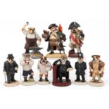 Nine Robert Harrop Doggy People Bulldog comical models including Blacksmith, Pieces of Eight and